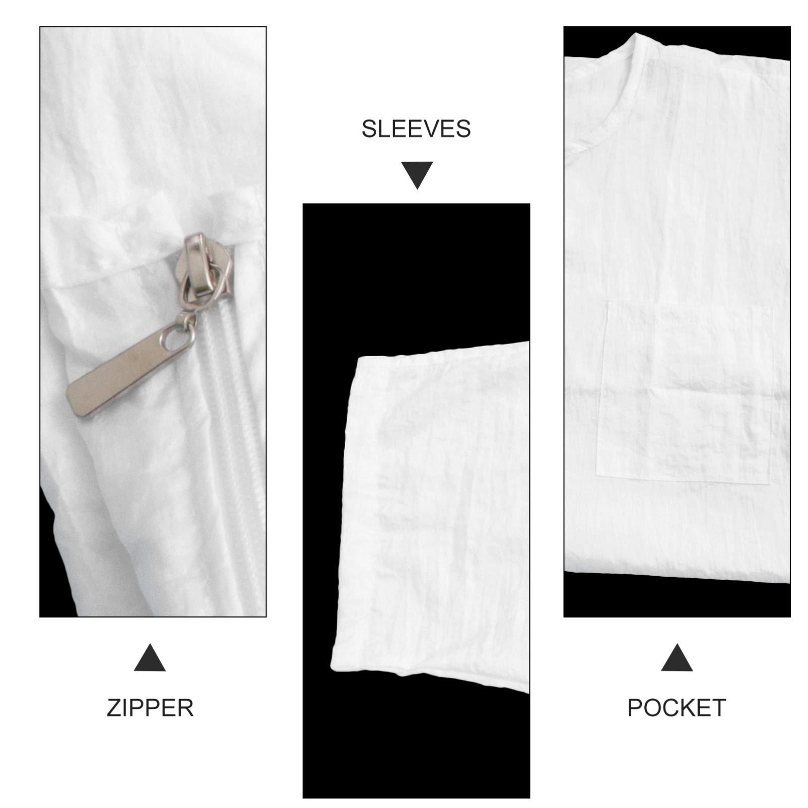 KALLORY KALLORY Salon Smock Hair Stylist Apron Hairdresser Grooming Smocks Barber Jacket Barber Working Apron for Nail Salon Spa Beauty, White