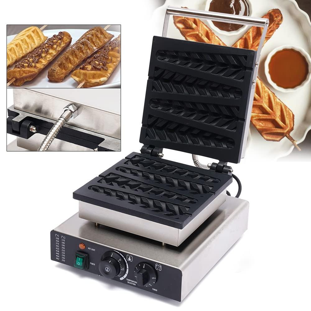 Hteedy Hteedy Stick Waffle Maker, Nonstick Electric Waffle Maker Machine Electronic Waffle Maker Commercial Electric Lolly Waffle Stick Baker Machine for Restaurant