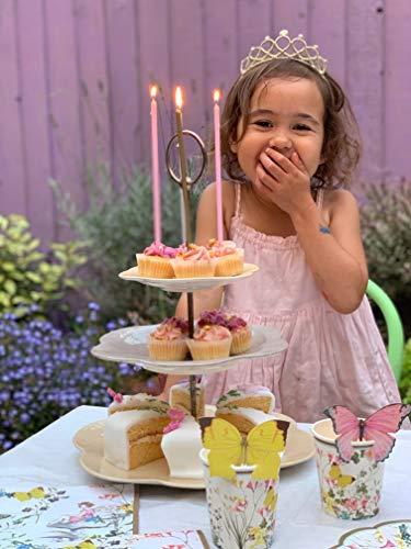 Talking Tables Talking Tables Pink Tiara Wand Set Perfect for Girls Birthday, Baby, Bridal Shower, Pretty Princess, Fairy, Butterfly Party, B, One Size
