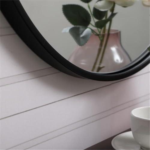 Elegant Decor Elegant Decor Rowan Home Office Decorative Round Framed Hanging Wall Mirror, 21" L x 21" H - Black