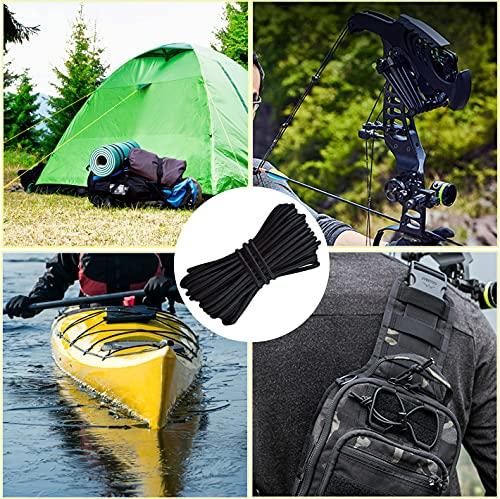 HEMYLU HEMYLU Elastic Cord 1/8 Inch (3MM) x 33FT, White Elastic String Bungee Shock Cord with Nylon Sleeve and Heavy Strength for Crafting DIY Sewing