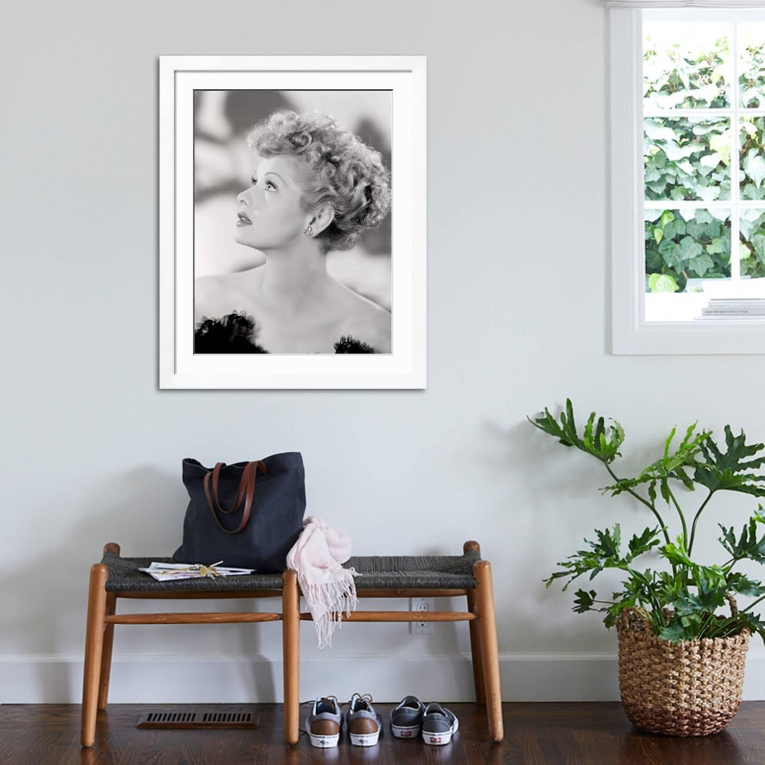 ART.COM ART.COM Wall Photo Lucille Ball Portrait, 1940\'s on White Frame, 32\" x 40\"