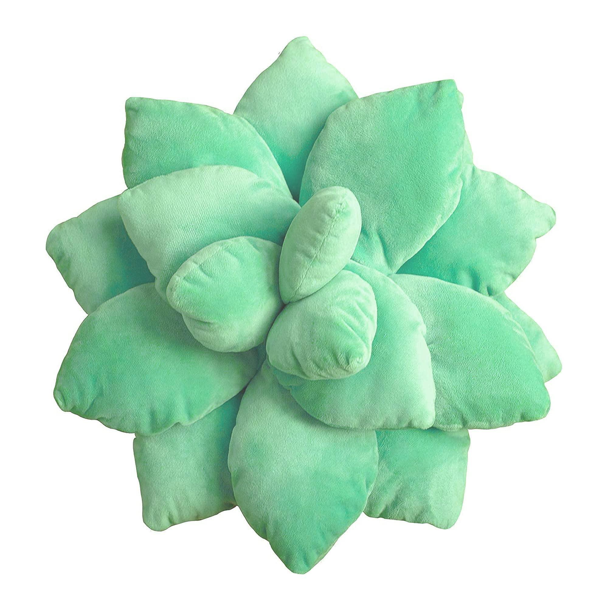 Cawevon 3D Succulents Cactus Pillow,Cute Pillows for Bedroom Aesthetic,10 Inch Lifelike Plush Stuffed Toys Soft Doll Creative Potted Flowers Pillow Chair Cushion Gift for Girls Kids (10 inches, Light Green)