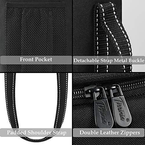 Vina Vina 4 Bottle Wine Carrier - Travel Insulated Wine Carrying Case Cooler Tote Bag with Detachable Divider and Strong Handle, Great for Picnic, Beach Days,Party, Black