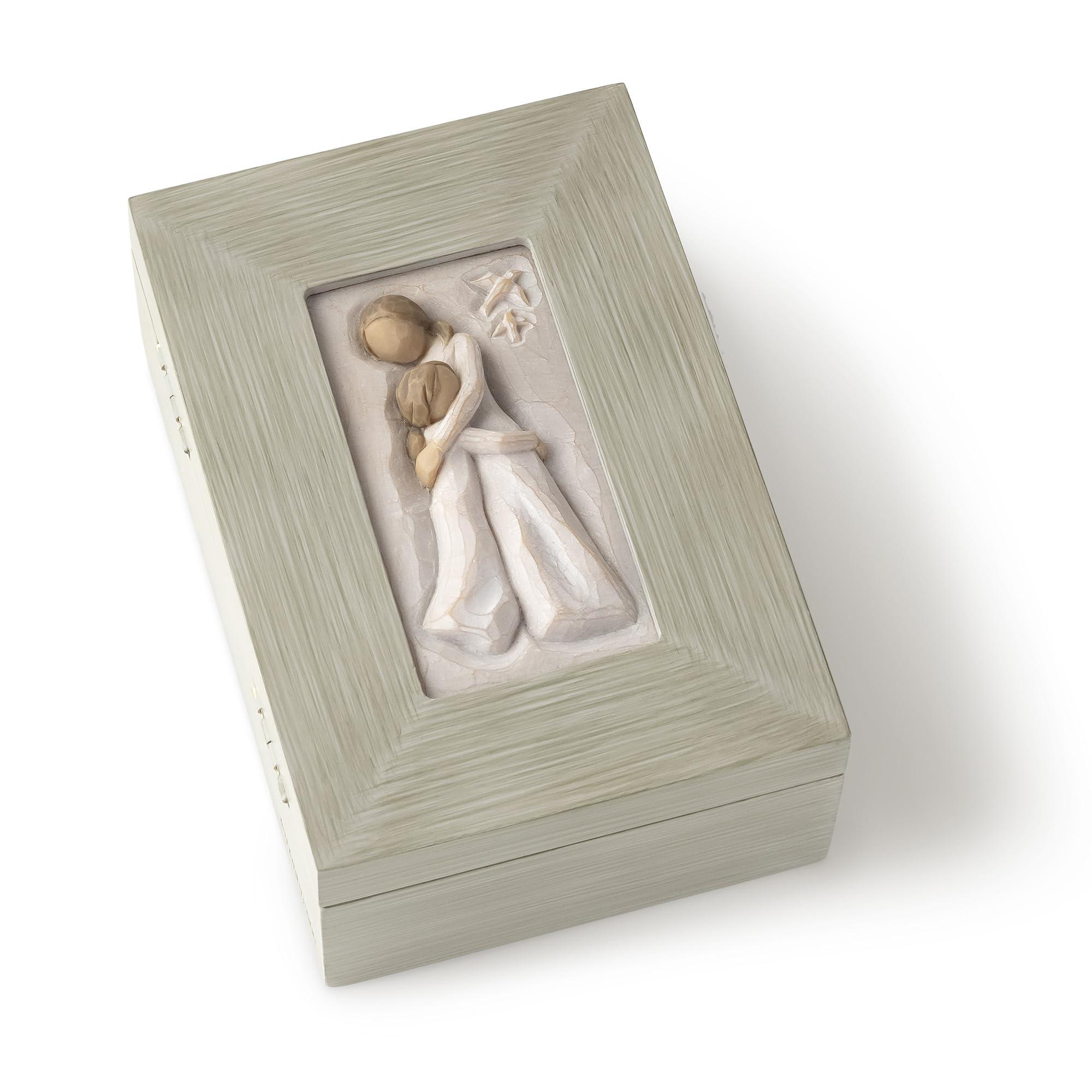 Willow Tree Willow Tree Mother and Daughter, Protect and cherish, give wings to fly, A Message of Family Love and Support, Wood Box to hold Jewelry and Keepsakes, Sculpted Hand-Painted Memory Box