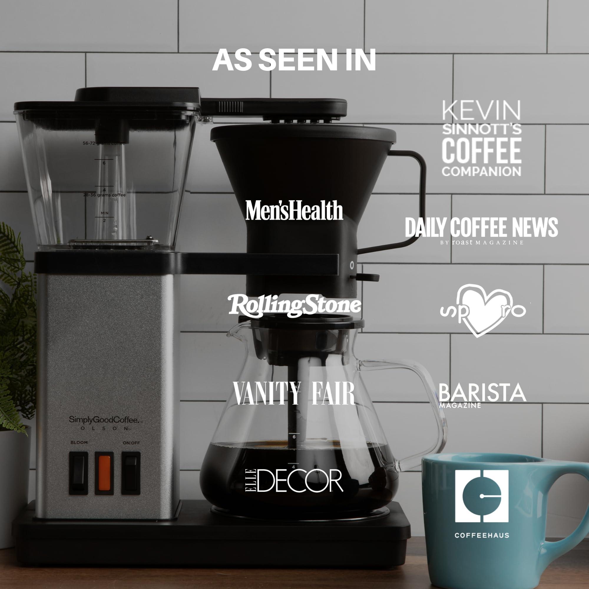 Simply Good Coffee SimplyGoodCoffee Coffee Maker / Coffee Machine. 8 Cup Automatic Drip Pour Over Coffee Brewer. Easy To Use, Durable Stainless, Gold Cup Standard