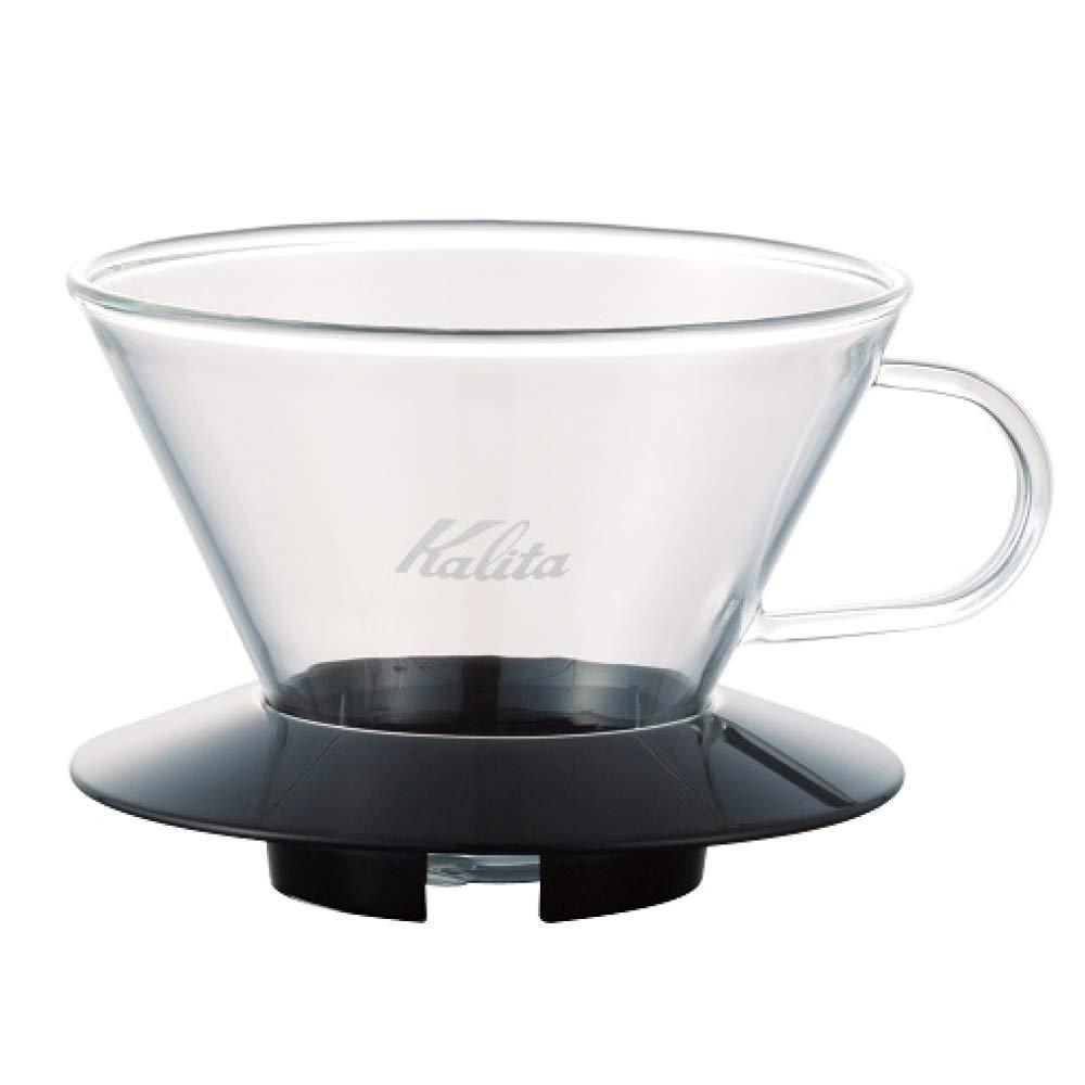 Kalita Kalita Wave Pour Over Coffee Dripper, Size 185?, Makes 16-26oz, Single Cup Maker, Heat-Resistant Glass, Patented & Portable