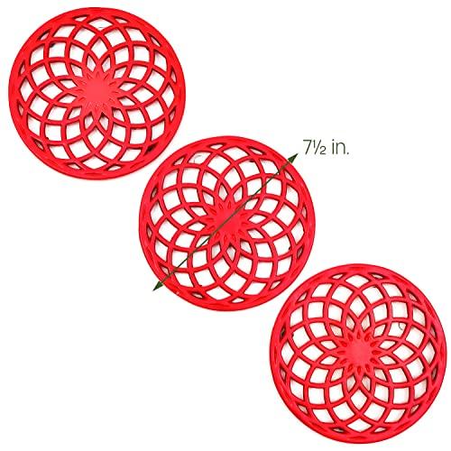 Trademark Innovations Cast Iron Decorative Metal Trivet Set by Trademark Innovations (Set of 3 Red)