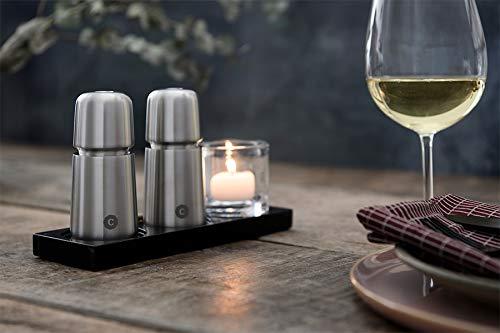 CrushGrind - the original ceramic mechanism CrushGrind Stockholm Salt- or Pepper Grinder with patented ceramic grinder (110mm, Stainless Steel, 1 Pack)