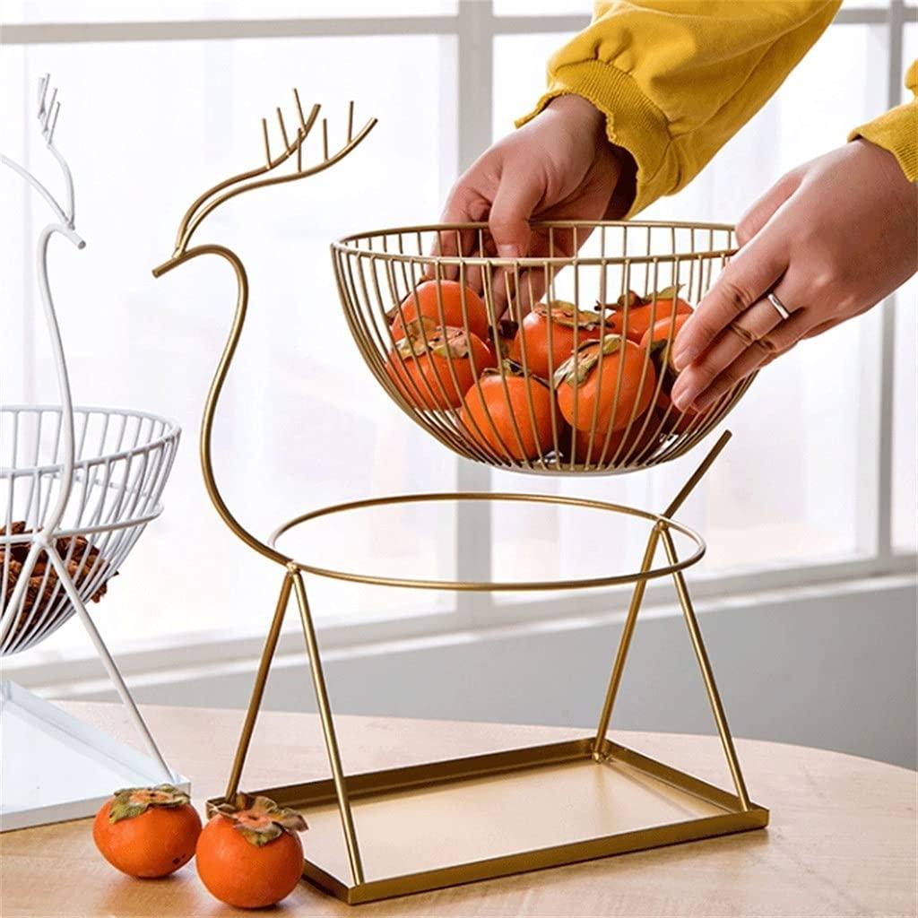 YUHINN YUHINN Fruit Basket Bowl Creative Wrought Iron Fruit Plate,Fruit Bowls Living Room Home Coffee Table Fruit Basket Bread Snacks (Color : Black)