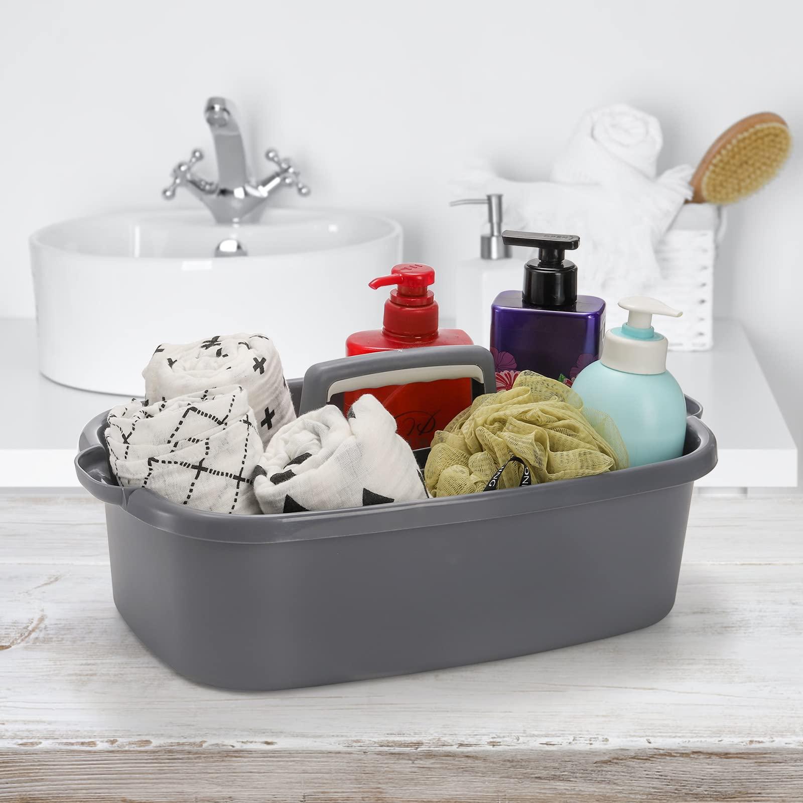 TOPZEA TOPZEA 2 Pack Cleaning Supplies Caddy, Large Plastic Cleaning Supply Organizer Bin with Handle, Cleaning Bucket Housekeeping Shower Tote Caddy Under Sink Tool Storage Basket for Dorm, Garden, Bathroom