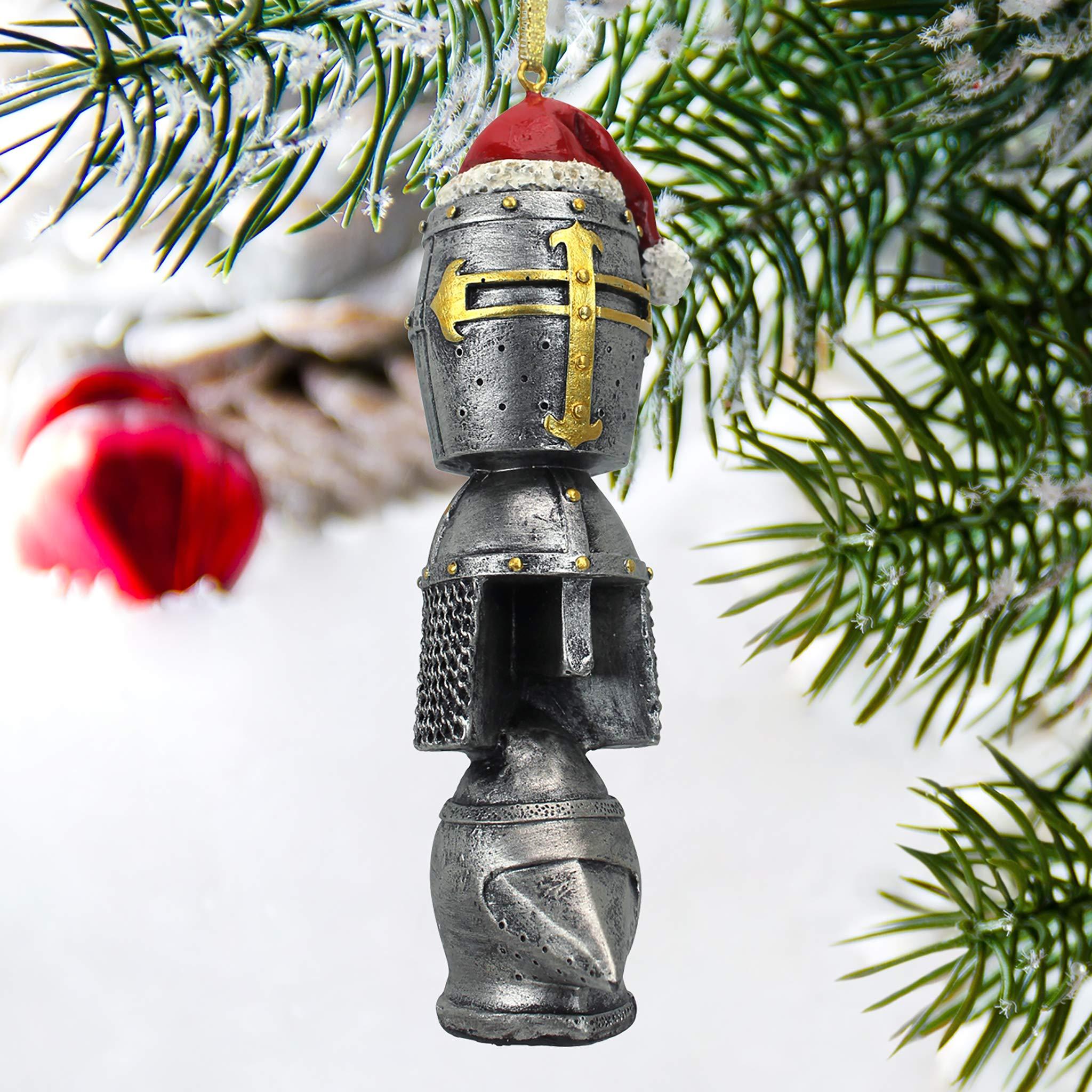 Design Toscano Christmas Tree Ornaments Medieval Helm Holiday Knight Helmet Armor Totem Statue
