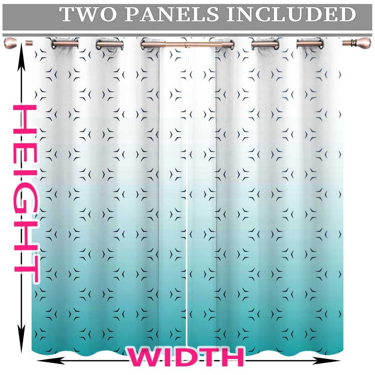 ZYMECH ZYMECH White Cyan Gradient Sound Proof Room Divider,Geometric Checked Accordion Room Divider Bedroom Kitchen 55in Width by 55in Height
