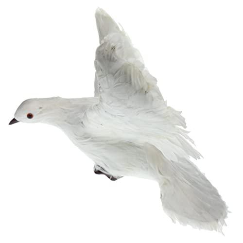 Baoblaze Baoblaze 1x Artificial Feathered Pigeon Decoy Bird Garden Decor, 4 White Flying
