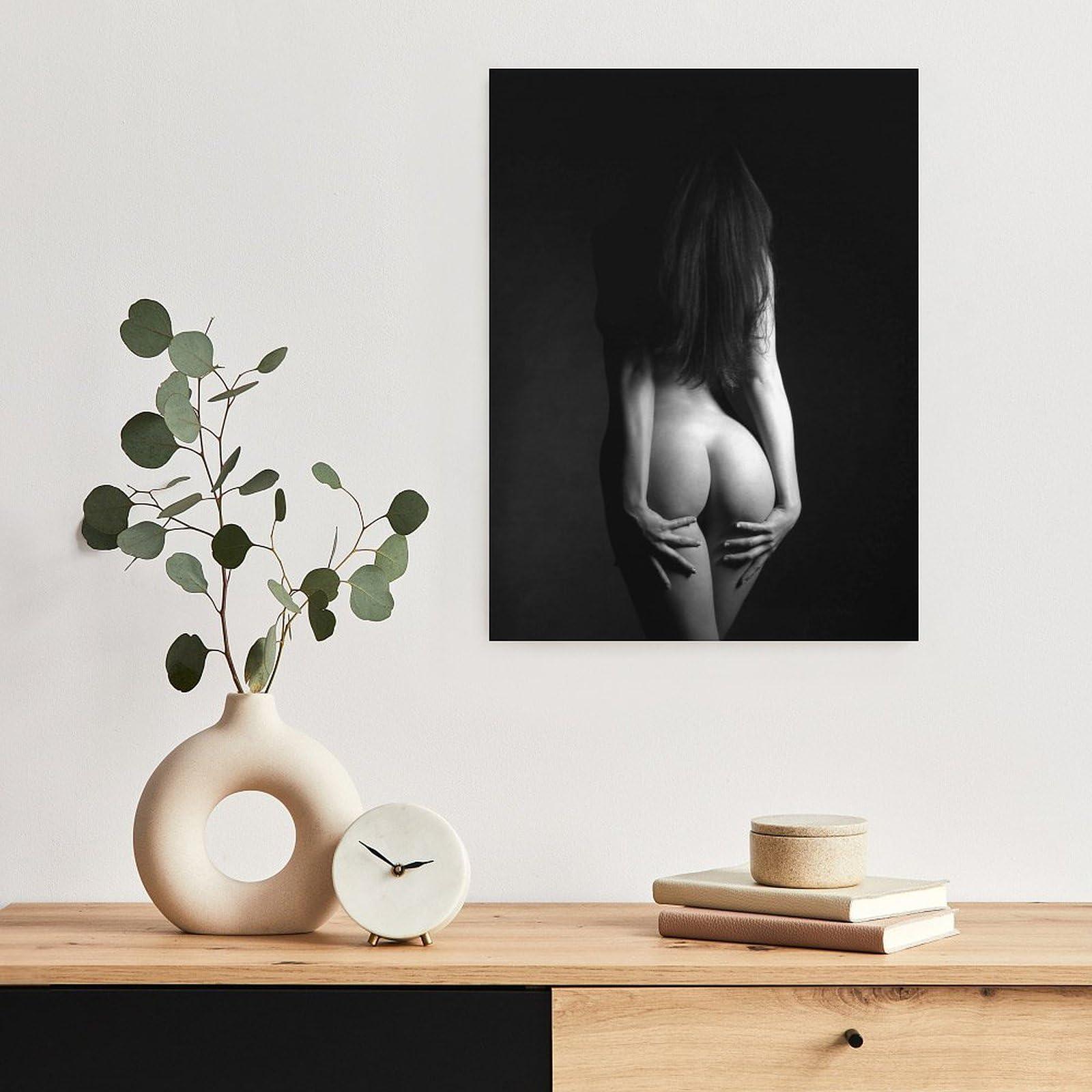 Puryzxac Naked Woman Poster Naked Ass Black And White Wall Art Sex Wall Art Canvas Art Poster And Wall Art Picture Print Modern Family Bedroom Decor 16x20inch(40x51cm) Unframe-style