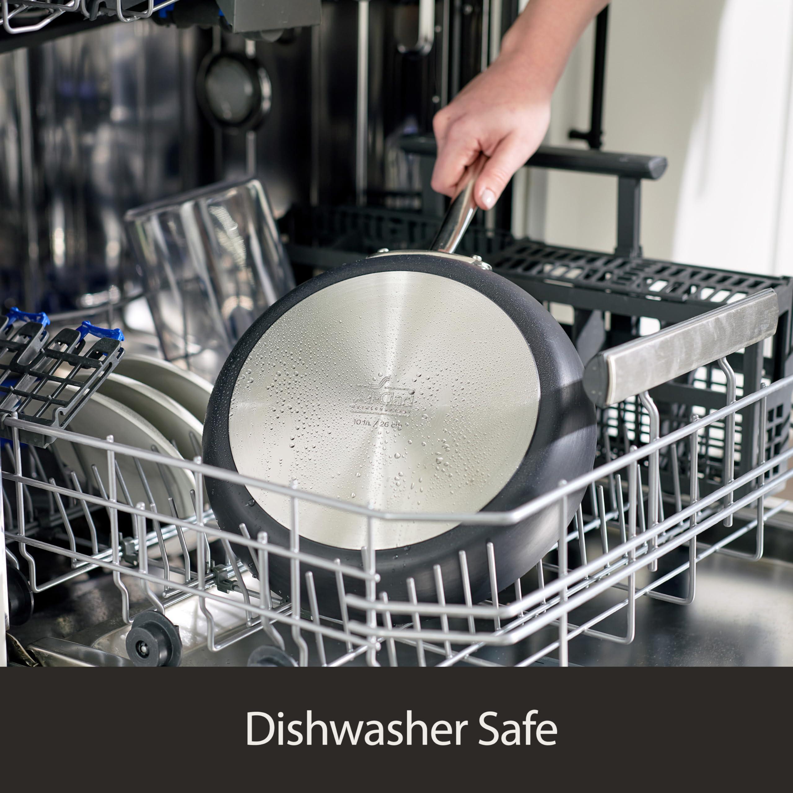 All-Clad All-Clad HA1 Hard Anodized Non Stick Fry Pan Set 2 Piece, 8, 10 Inch, Induction, Oven Broiler Safe 500F, Pots and Pans Set, Kitchen Frying Pans, Skillets, Premium Cookware, Home, Dishwasher Safe Black