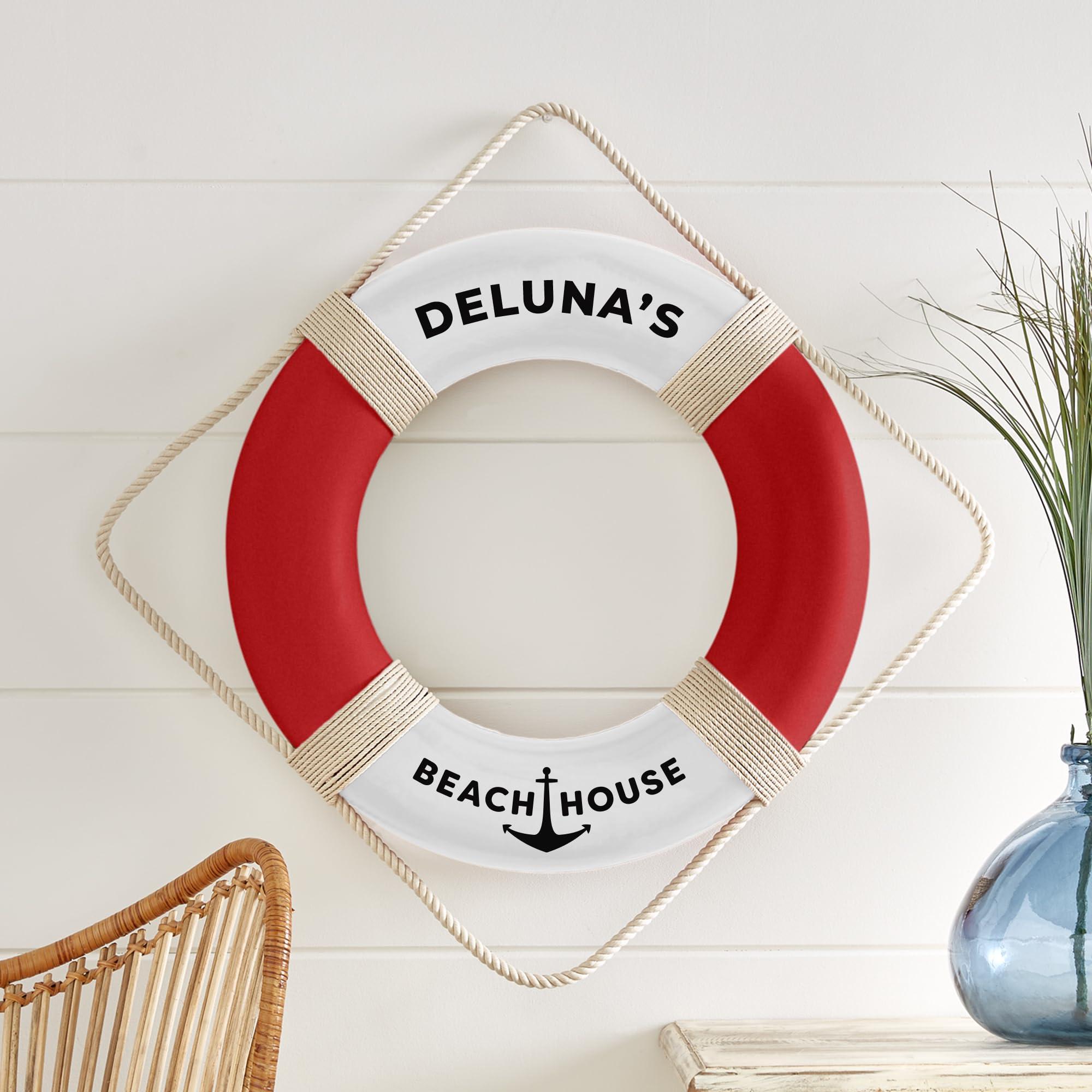 Let\'s Make Memories Let\'s Make Memories Personalized Decorative Life Preserver Ring - Unique Pool, Boat, Beach House Decor - Personalize with Message - 21\" D