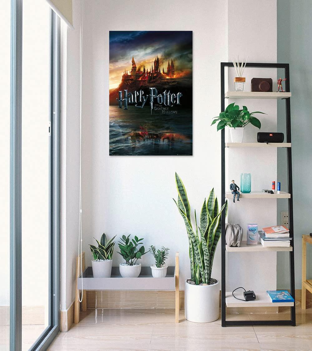 POSTER STOP ONLINE Harry Potter and The Deathly Hallows - Movie Poster (Advance Style - Hogwarts On Fire) (Size: 24\" x 36\")