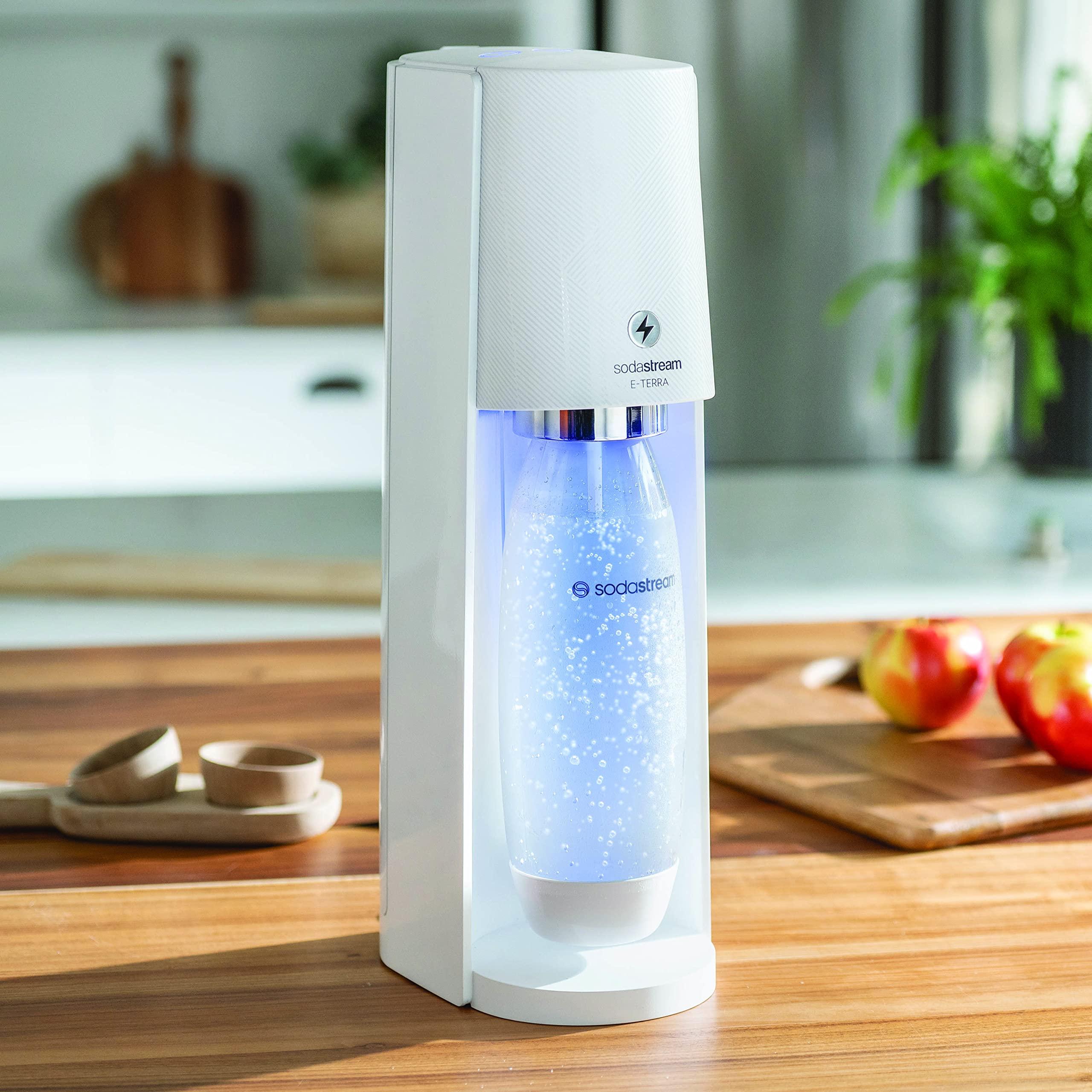sodastream SodaStream E-TERRA Sparkling Water Maker (White) with CO2 and Carbonating Bottle