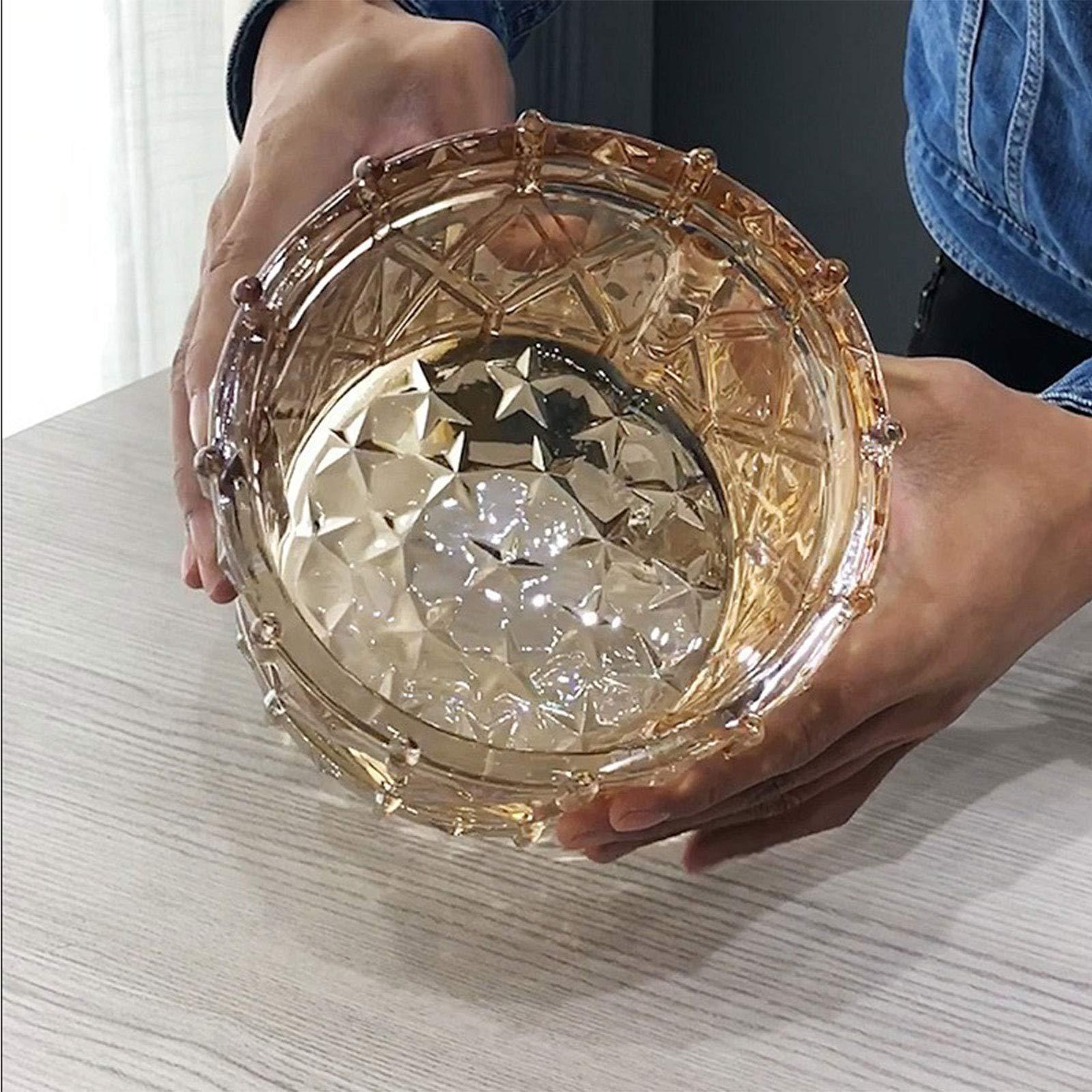 TWW TWW Glass Candy Dish with Lid, Clear Large Covered Candy Bowl, Crystal Candy Jar for Home Kitchen Office Desk,White