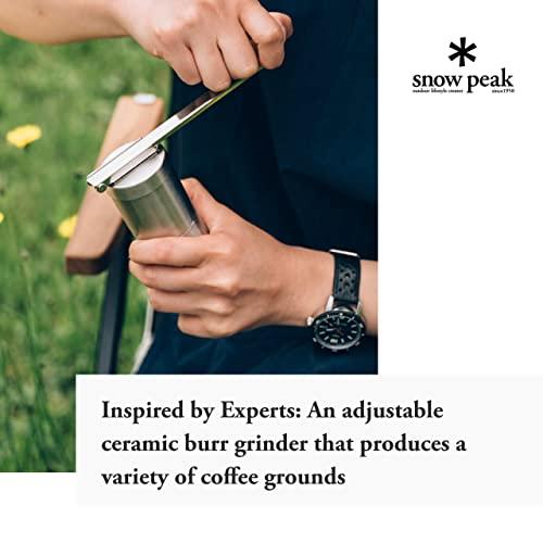 Snow Peak Snow Peak Field Barista Grinder - Stainless Steel Manual Coffee Grinder with Adjustable Burr - Durable & Portable Coffee Maker for Camping - Barista-Quality Camping Accessories