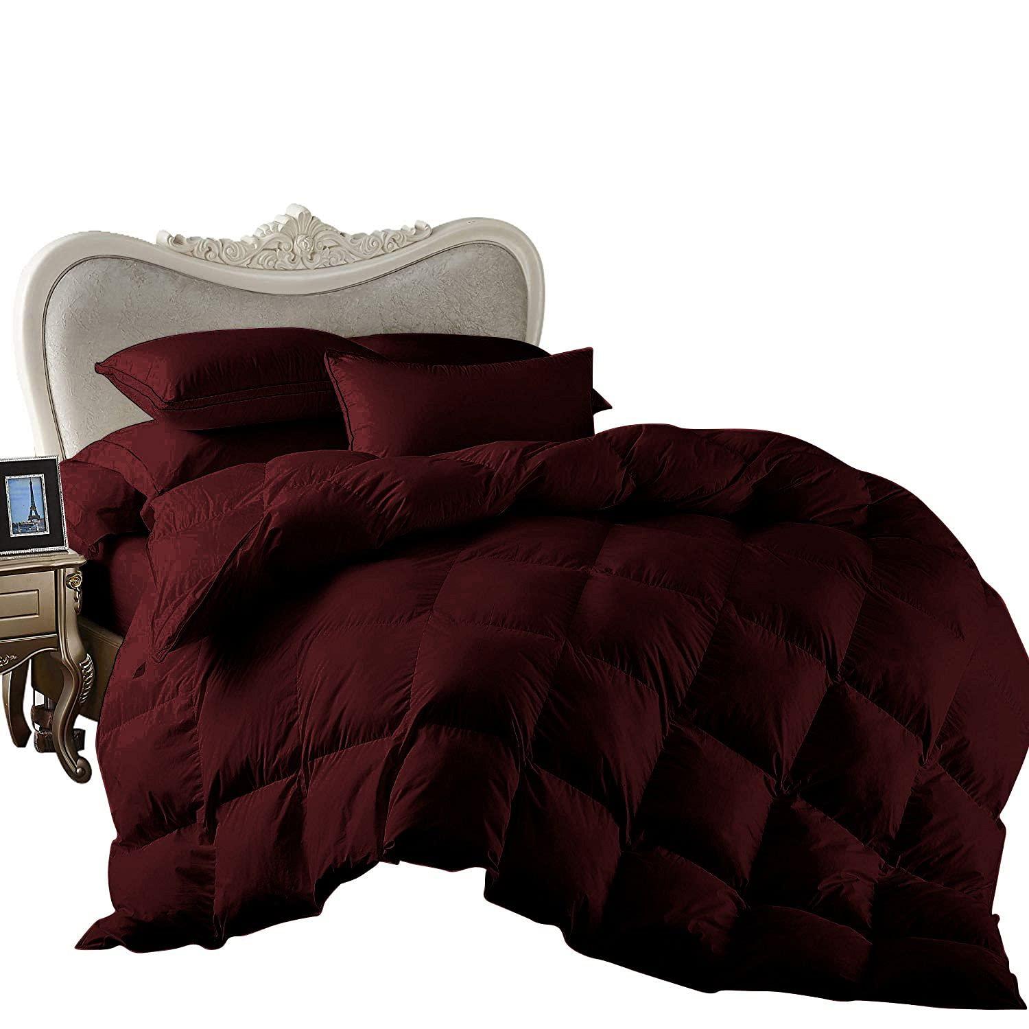 High Kotton 7 Piece Bed-in-A-Bag Comforter & Sheet Set 15\" Deep Pocket, 100% Egyptian Cotton Cal-King Size, Wine, Sets Include - 1Comforter, 1Flat Sheet,1Fitted Sheet, 2Pillowcase & 2Pillowsham
