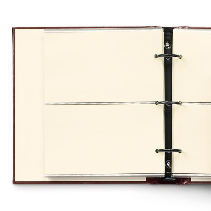 Gallery Leather Gallery Leather Photo Album 4x6-3 Ring Binder Photo Album, 60 Pages for 120 Photos, Fillable, Can Fit 4x6 Photos, Handcrafted - Acadia Burgundy - 9.25 x 8 \", Compact