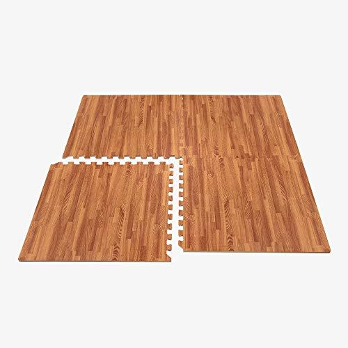 We Sell Mats Forest Floor 5/8 Inch Thick Printed Foam Tiles, Premium Wood Grain Interlocking Foam Floor Mats, Anti-Fatigue Flooring, Mahogany, 16 Sq Ft