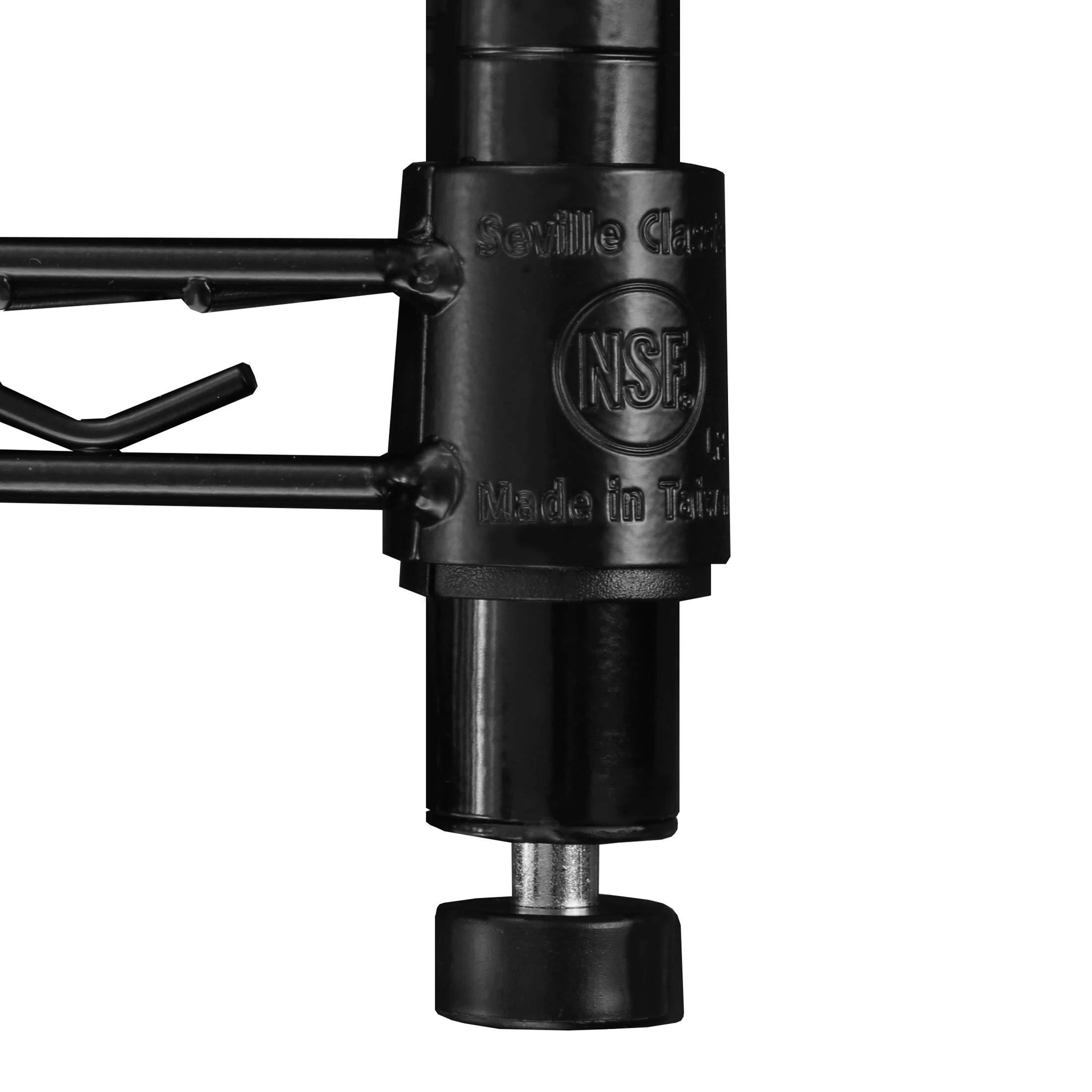 Seville Classics Seville Classics UltraDurable Heavy Duty NSF Solid Steel Wire Rack Storage Unit, Organizer for Garage, Warehouse, Office, Restaurant, Classroom, Kitchen, Black, 5-Tier Shelving, 24" W x 18" D