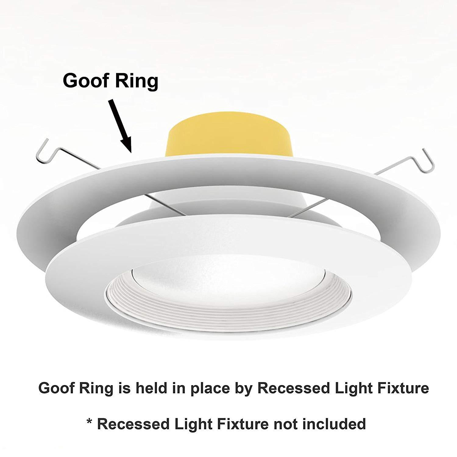 HARRRRD 10 Pack Gloss White Goof Trim Ring for 8" Inch Recessed Can Lighting Down Light, Outer Diameter 8.6 Inches, Inner Diameter 6.2 Inches