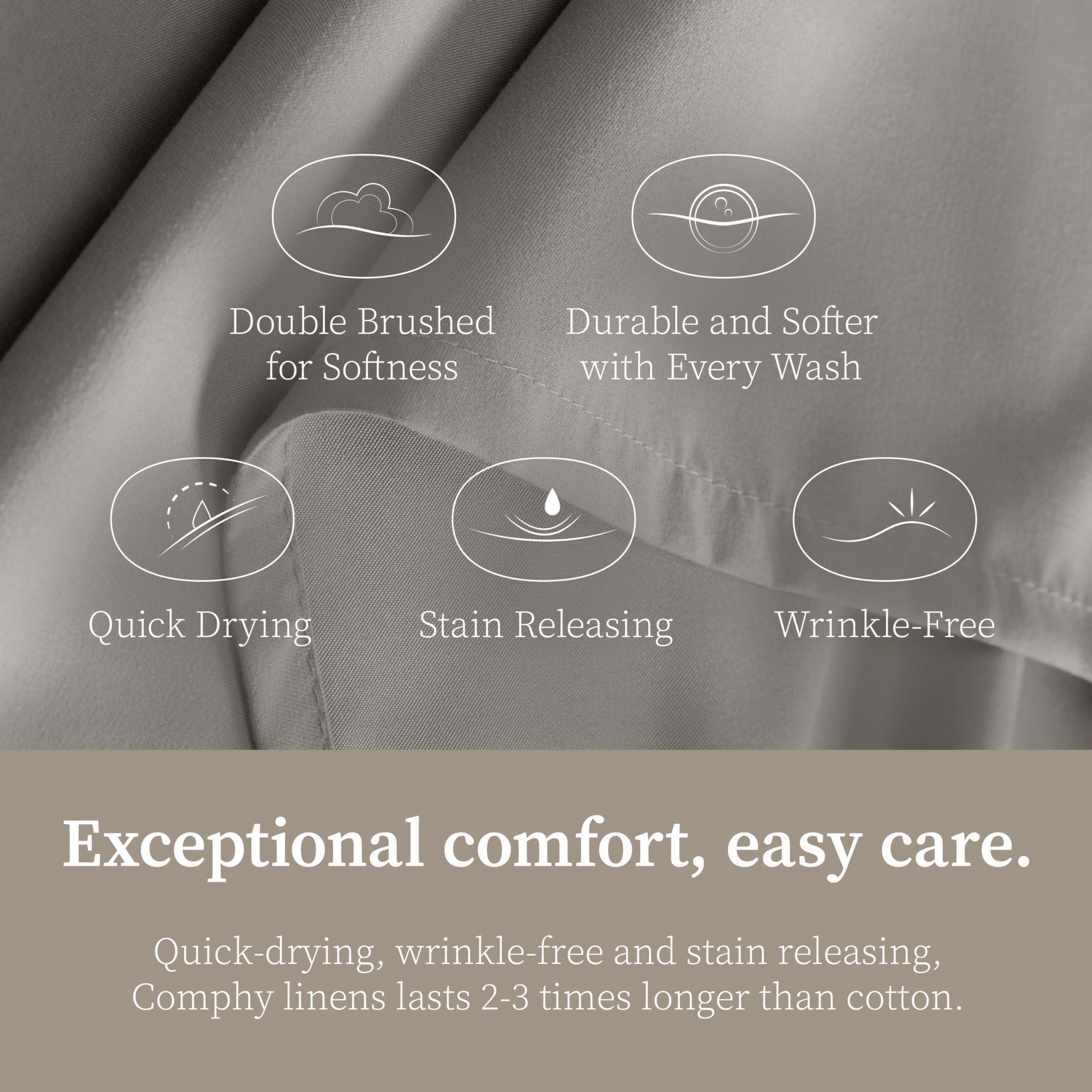 Coop Home Goods Coop Home Goods Comphy SoftSpa Bed Sheet Set of 4 Pieces, Dove Grey King, Super Soft King Sheets, Flat and Fitted, Luxury Spa and Hotel Quality Bed Sheets and Pillowcase Set