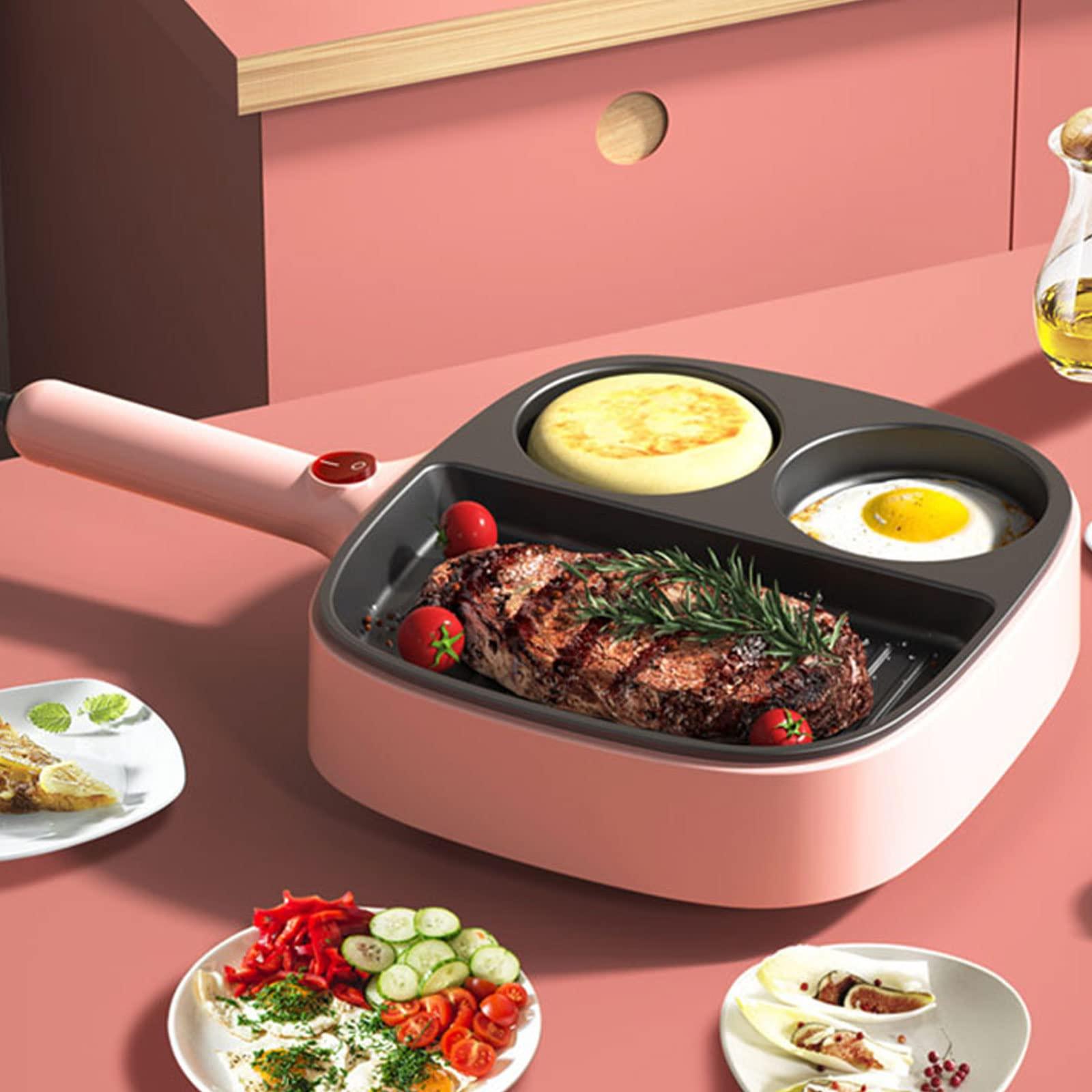 Generic Smart Fried Egg Cooker, Low Heat Cooking, Electric Egg Maker Machine for Omelette, Scrambled Eggs, Fried Eggs, Deluxe Sous Vide Style Egg Bite Maker, Healthy Snacks, Non Stick Coating,Pink