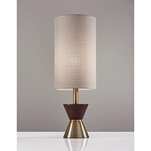 Adesso Adesso 4268-21 Carmen Table Lamp, 23 in., 100W Incandescent/20W CFL, Walnut Rubberwood/Antique Brass Finish, 1 Bedside Lamp