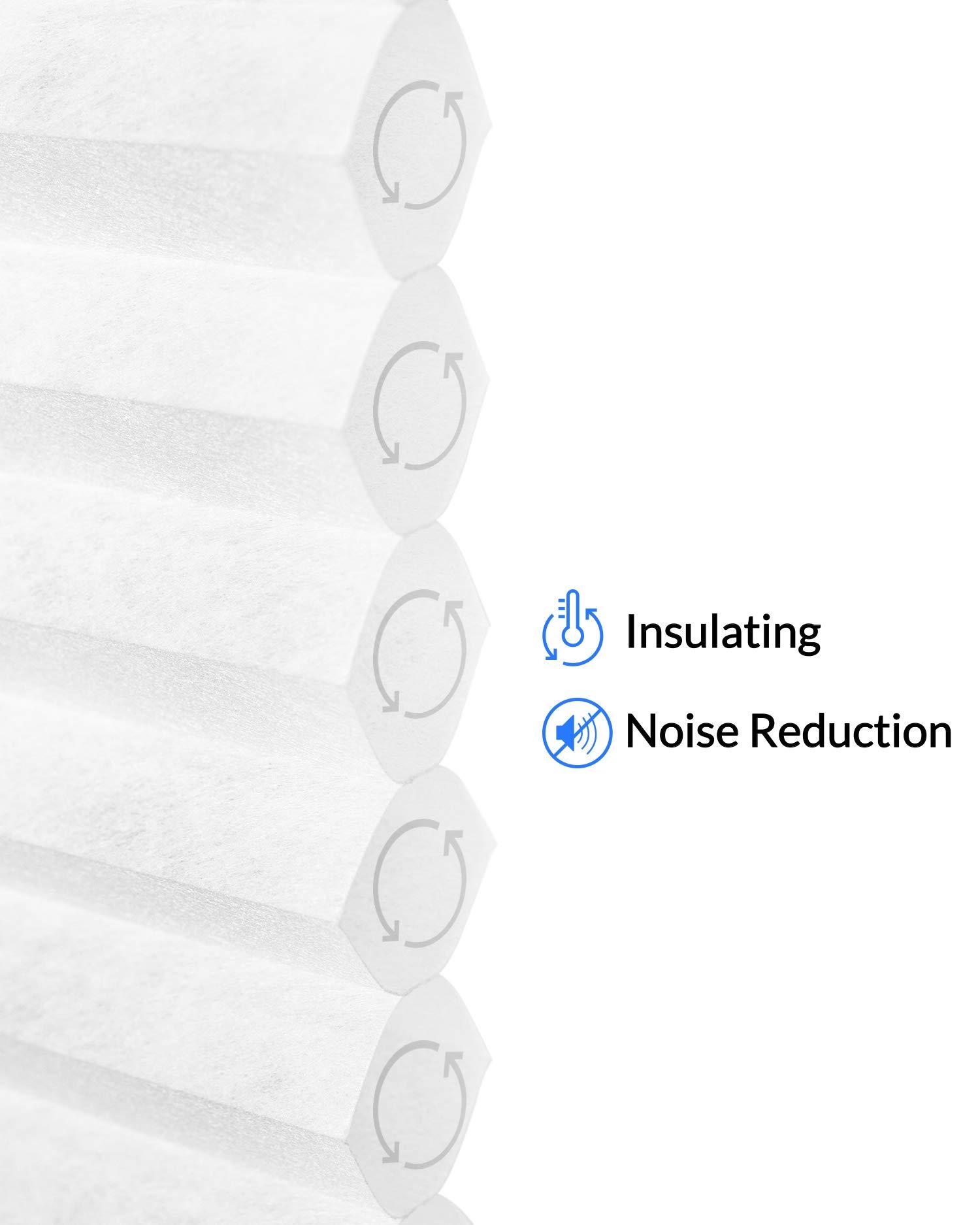 CHICOLOGY Custom Made Cordless Cellular Shades, Cotton (Privacy & Light Filtering) Inside Mount,W:44" xH:48"