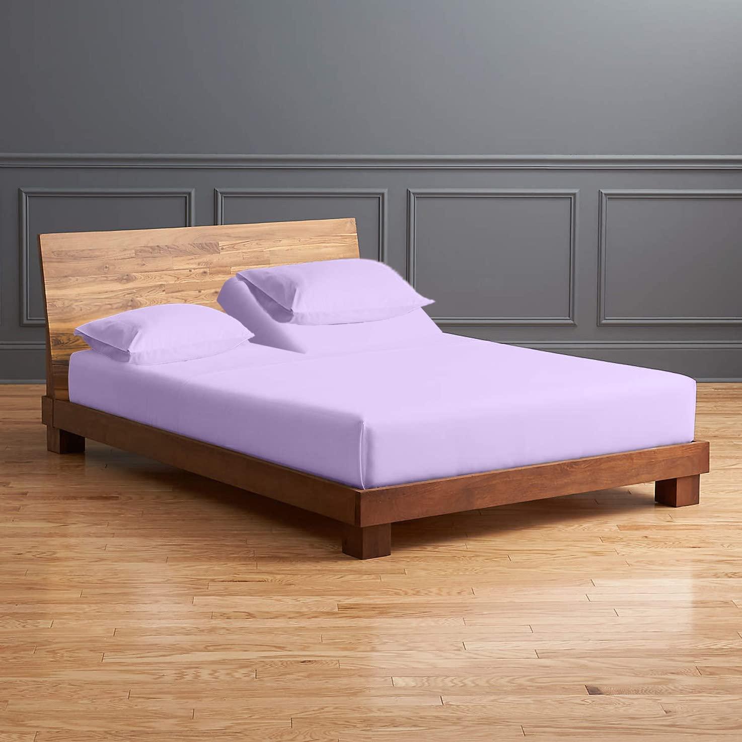 Neerahi Real 800 Thread Count, Flex Top Queen Sheet Set for Adjustable Bed, 4 PCs 100% Egyptian Cotton Sheet Set, 28\" Extra Deep Pocket, Adjustable Sheet Sets - (Split Head Queen- 30\" Split, Lilac)