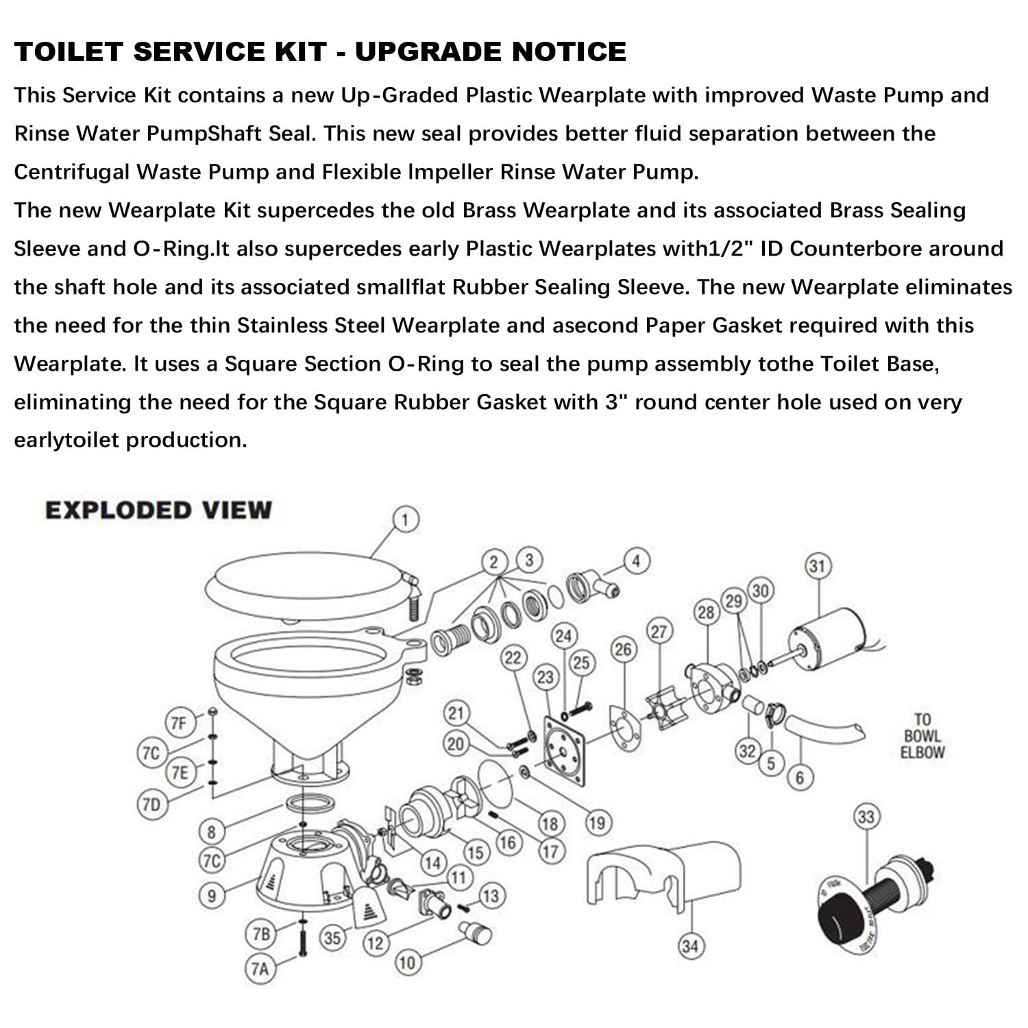 Ezbzyz Ezbzyz Replace for Jabsco 37040-0000 Marine Toilet Service Kit Fit for Jabsco 37010 Series