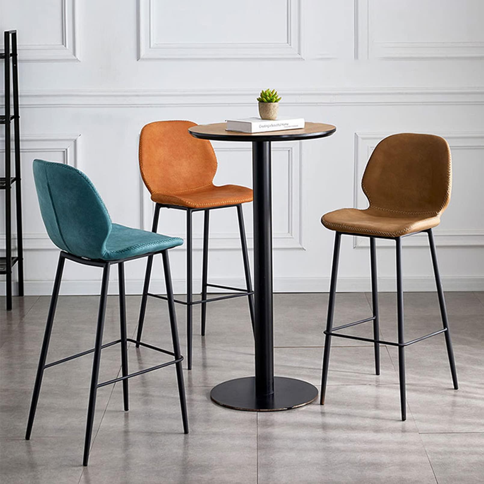 TBWFRD Bar Stool Counter Stool, Bar Chair with Backrest and Footrest, Fixed Height Barstool Tall Bar Height Chair PU Leather High Stool for Kitchen Island, Support 300 LBS