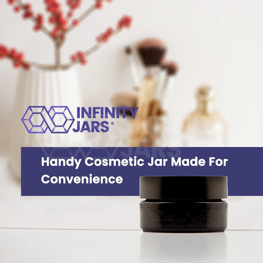 Infinity Jars Infinity Jars Screw Top Jar 30 Ml (1 fl oz) Black Ultraviolet Refillable Cosmetic Style Travel Bottles Glass Jar Empty Cosmetic Lotion Containers for DIY Beauty products, Creams or Ointment Sample