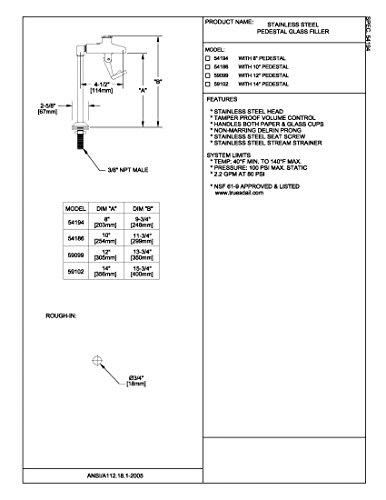 Fisher Fisher 54194 Stainless Steel 8" Pedestal Glass Filler