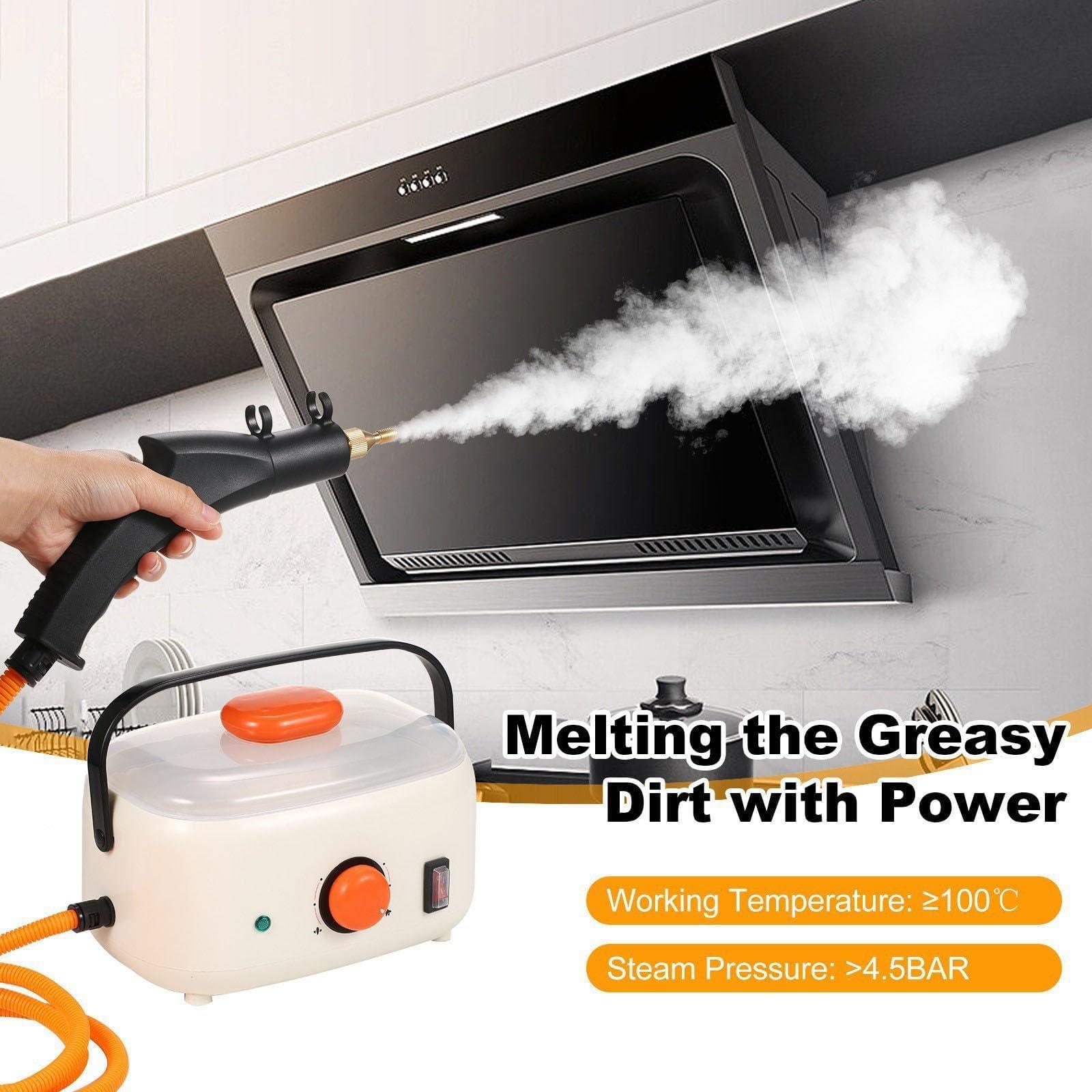 HEAXIY 2500W High Temperature Steam Cleaner with 3 Brush Heads, Handheld Household Cleaning Machine, Suitable for Kitchen Furniture Bathroom Car