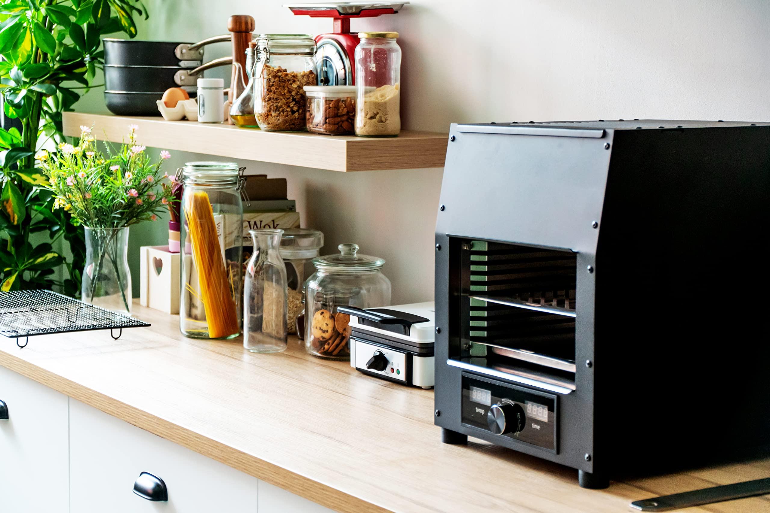 Flame King Flame King Scorch Smokeless Infrared Electric Broiler for Indoor Use, Fits on Kitchen Counter, Insulated, Comes with Broiler Tray Black