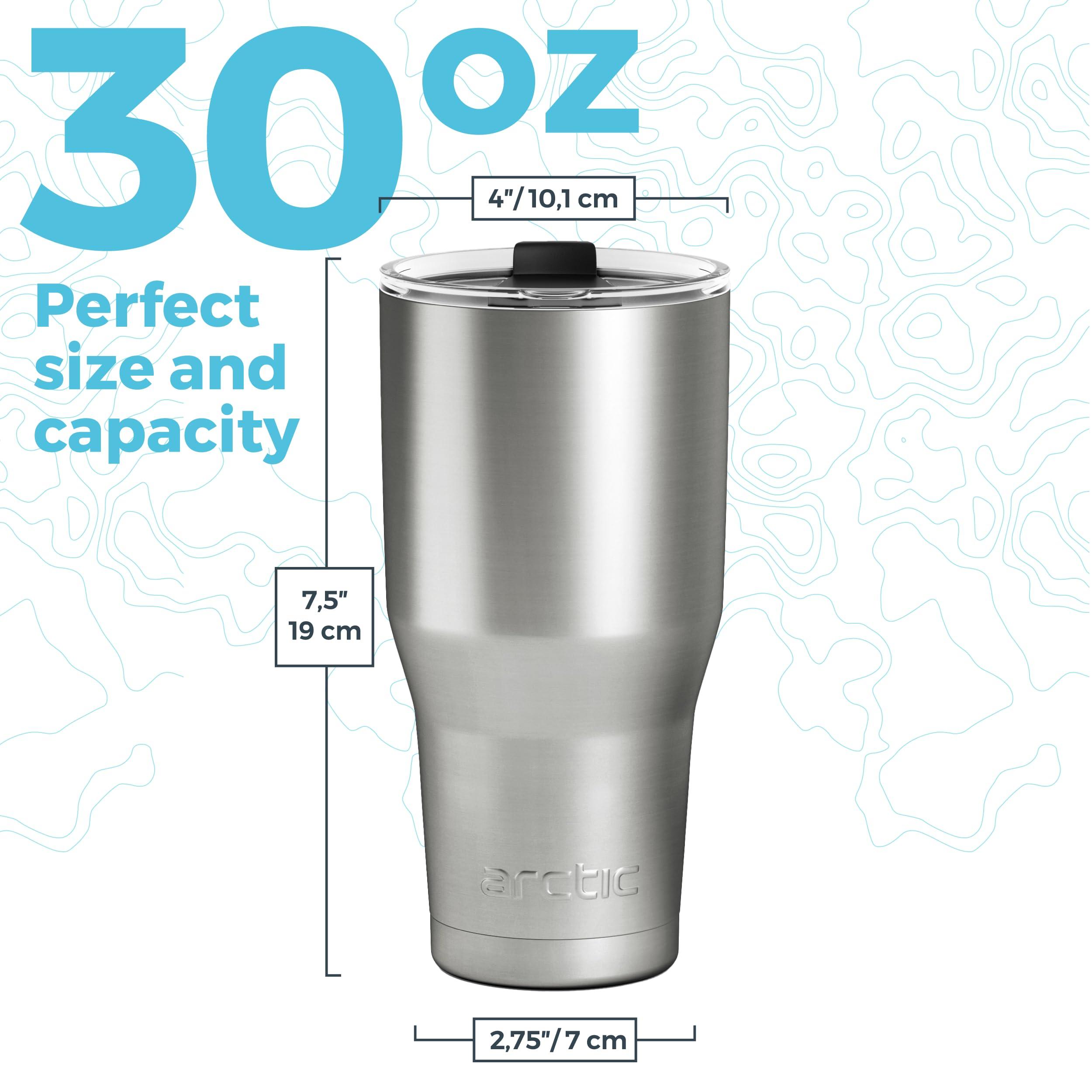 Arctic Tumblers Arctic Tumblers | 30 oz Green Insulated Tumbler with Straw & Cleaner - Retains Temperature up to 24hrs - Non-Spill Splash Proof Lid, Double Wall Vacuum Technology, BPA Free & Built to Last