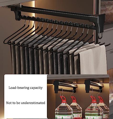 ElicNa ElicNa Pull Out Clothes Hanger Rail for Closet Adjustable Wardrobe Clothing Rail Top Mount Wardrobe Rack for Pants Clothes (Color : White, Size : 310mm/12inch)