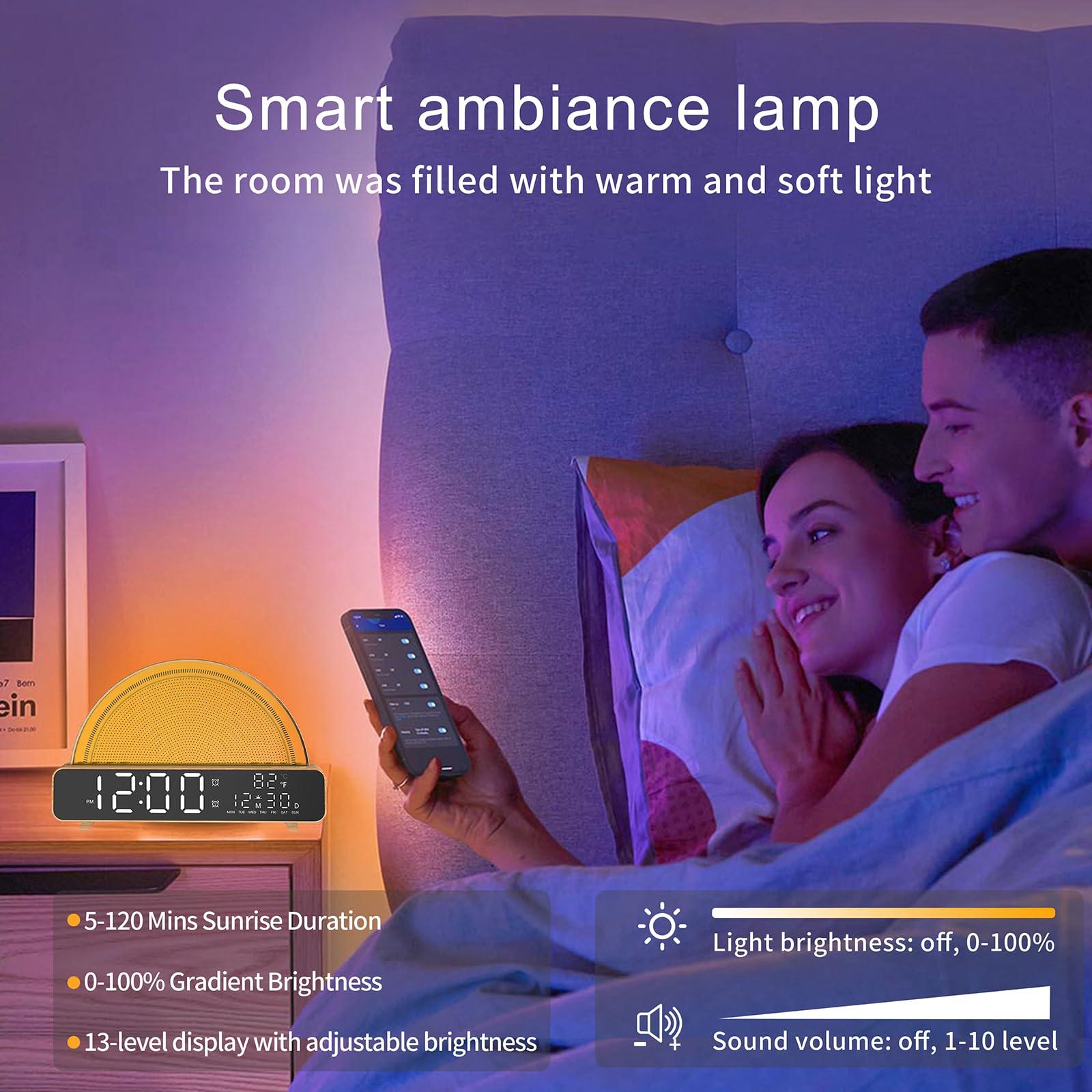 ANYPLUS Sunrise Alarm Clock Wake Up Light for Kids, Bedrooms, Digital Sunlight Alarm Clock Dawn Simulator with Touch Night Light, 13 Soothing Sounds, Snooze Timer, Dual Alarms, Sunrise Simulation