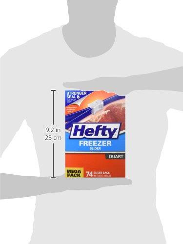 Hefty Hefty Slider Freezer Storage Bags, Quart Size, 74 Count