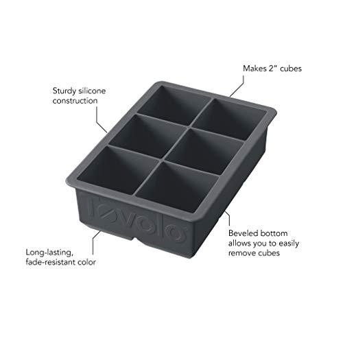 Tovolo Tovolo King Cube Ice Tray (Stratus Blue) - Large, & Reusable Silicone Molds for whiskey, Cocktails, Coffee, Bartender Accessories, & Smoothies / BPA-Free & Dishwasher-Safe