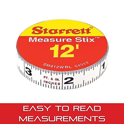 Starrett Starrett Tape Measure Stix with Adhesive Backing - Mount to Work Bench, Saw Table, Drafting Table - 1/2" x 12', English Metric, Right-Left Reading - SM412WRL