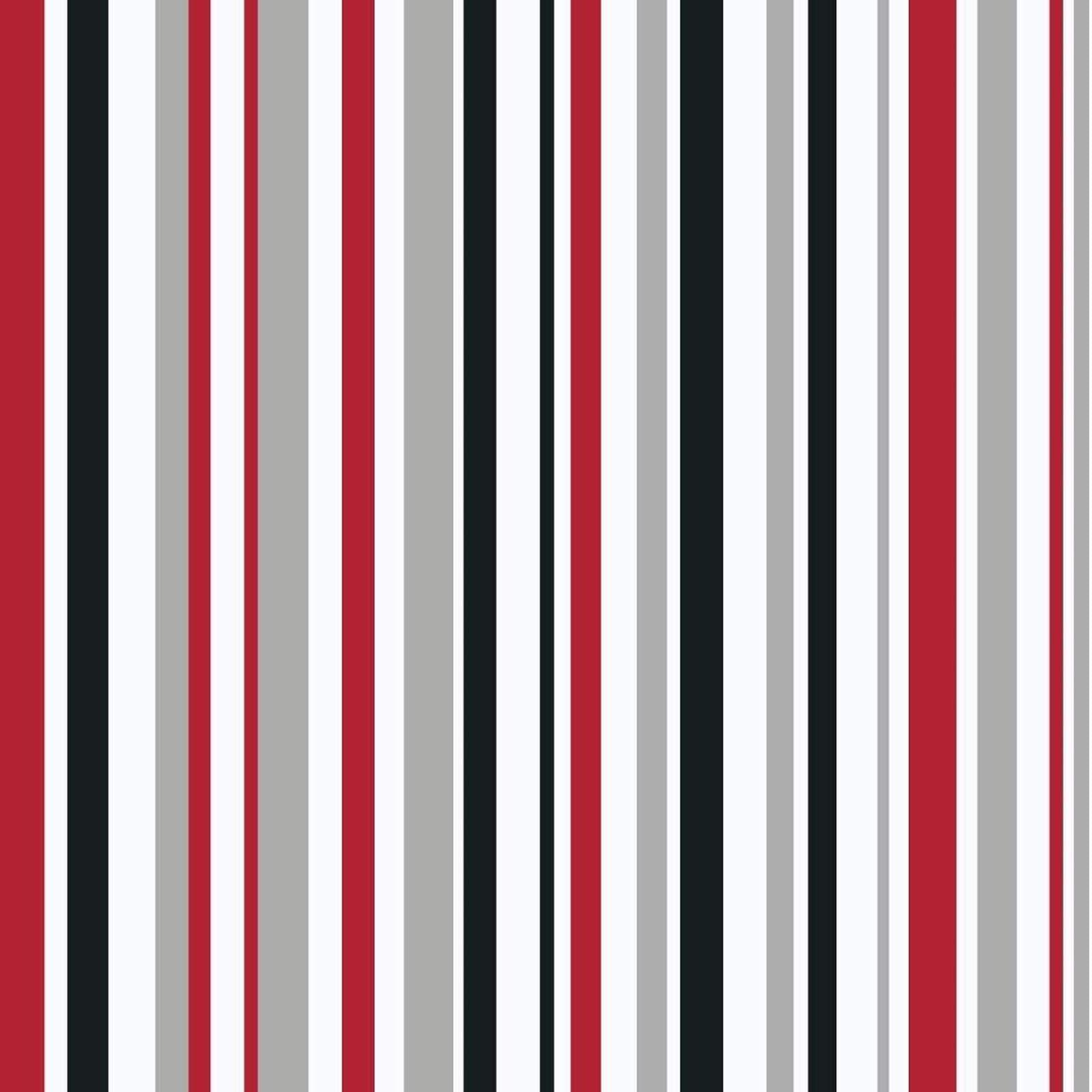 MPUTIE Modern Fashion Blackout Window Curtains, Simple Dark Red Black White and Gray Stripes Kids Curtains, Thick Polyester Privacy Drapes for Living Room Bedroom Kitchen Dorm 2 Panels Set - 52x84Inch