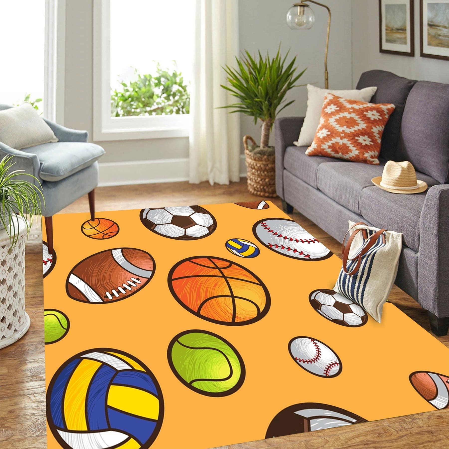 Ocervd Ocervd Sport Style Football Basketball Rugby Tennis Area Rug Rugs for Living Room Bedroom 2x4ft