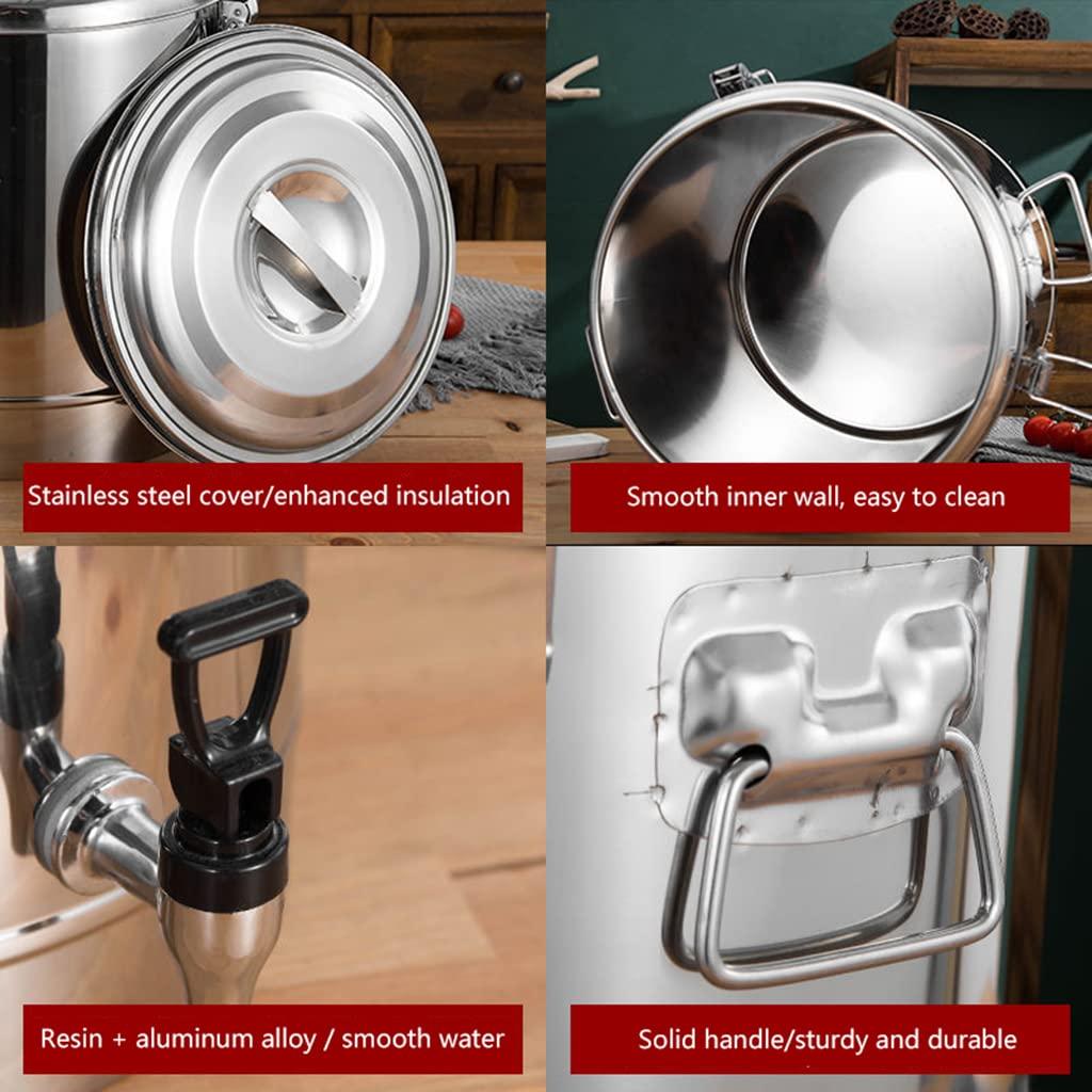 HDVLXZLY HDVLXZLY Stainless Steel Catering Urn, Hot Water Boiler with Lockable Lid, Tea Urn for Home Brewing Commercial Or Office Use,10L